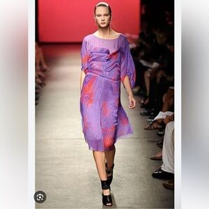 Thakoon sinister floral chiffon verbena molded bodice dress